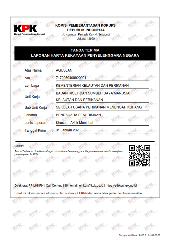 LHKPN Aguslan