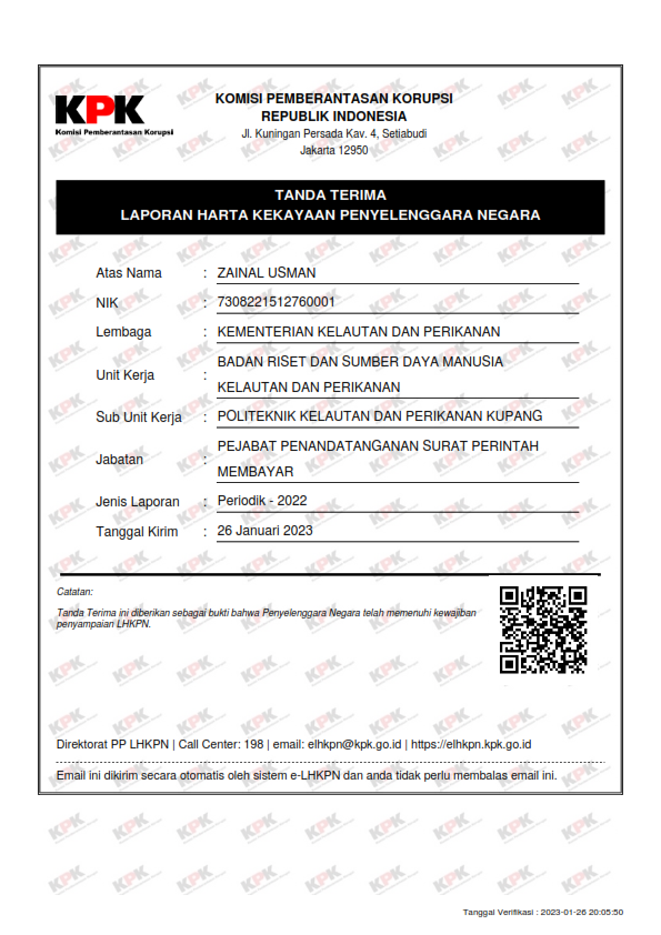LHKPN Zainal Usman